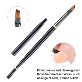 SILPECWEE 1pc Angled Nail Art Clean Up Brushes Acrylic Nail Brushes for Cleaning Polish Mistake on the Cuticles Nail Polish Remover Pen Nail Art Brushes Manicure Design Brush Nail Art Tools