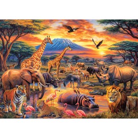 HUADADA Puzzle 1000 Pieces African Animals Premium Quality 1000 Pieces Puzzle for Adults Classic Puzzles and Children from 14 Years