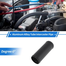 X AUTOHAUX 2.25" OD Straight 6064 Aluminum Alloy Tube Intercooler Pipe Surface Blasting Air Intake Connection Hose W/Double Bead Roll 5.9" Length Black