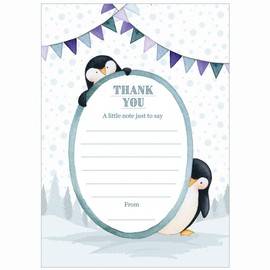 Artstore Penguins Christmas Thank You Note Cards With White Envelopes - Pack of 20