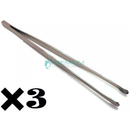PREMIUM INSTRUMENTS 3 Pcs Russian Tissue Forceps 8" Serrated Tweezers Dental Surgical Instruments