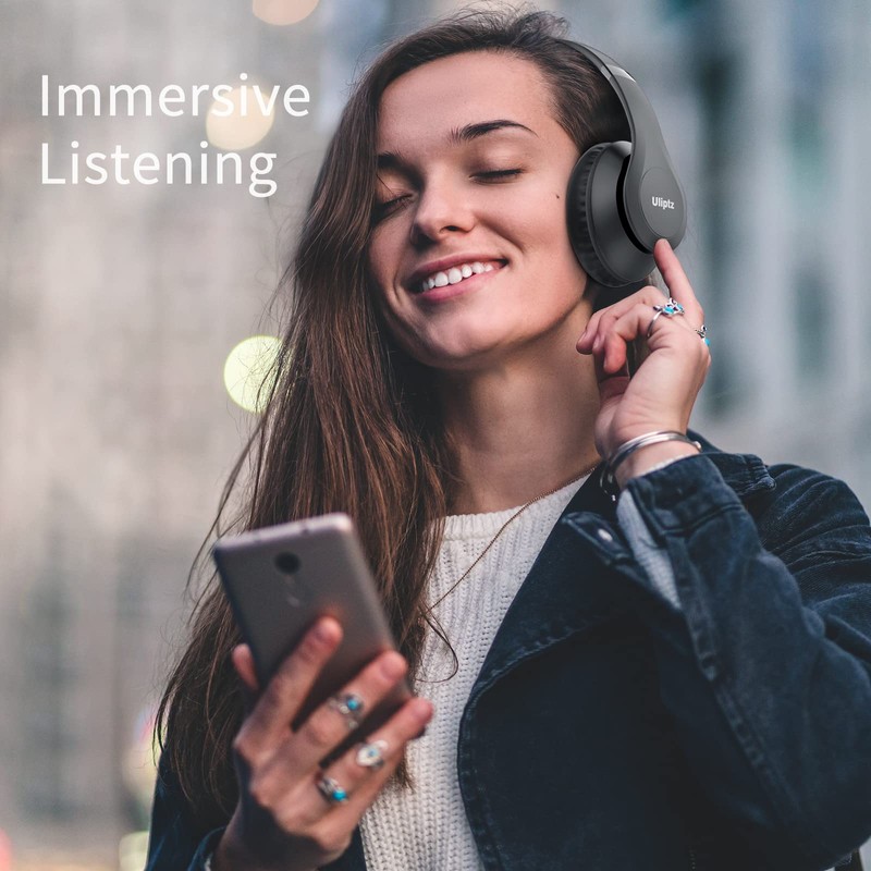 Uliptz Wireless Bluetooth Headphones, 65H Playtime, 6 EQ Sound Modes,