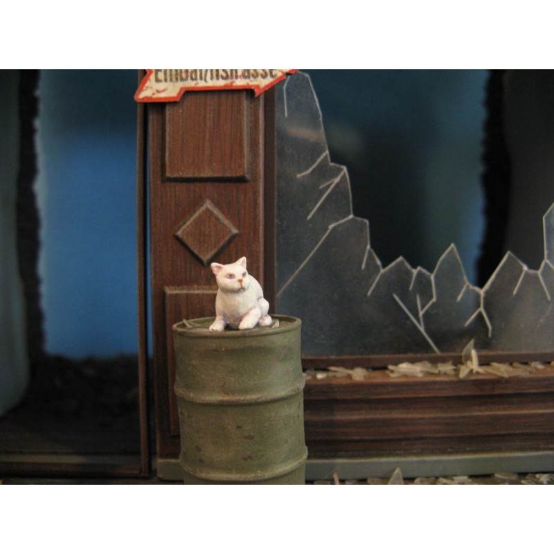 オーロラモデル 1/35ミリタリー 猫7匹セット ガレージキット未塗装フィギュア