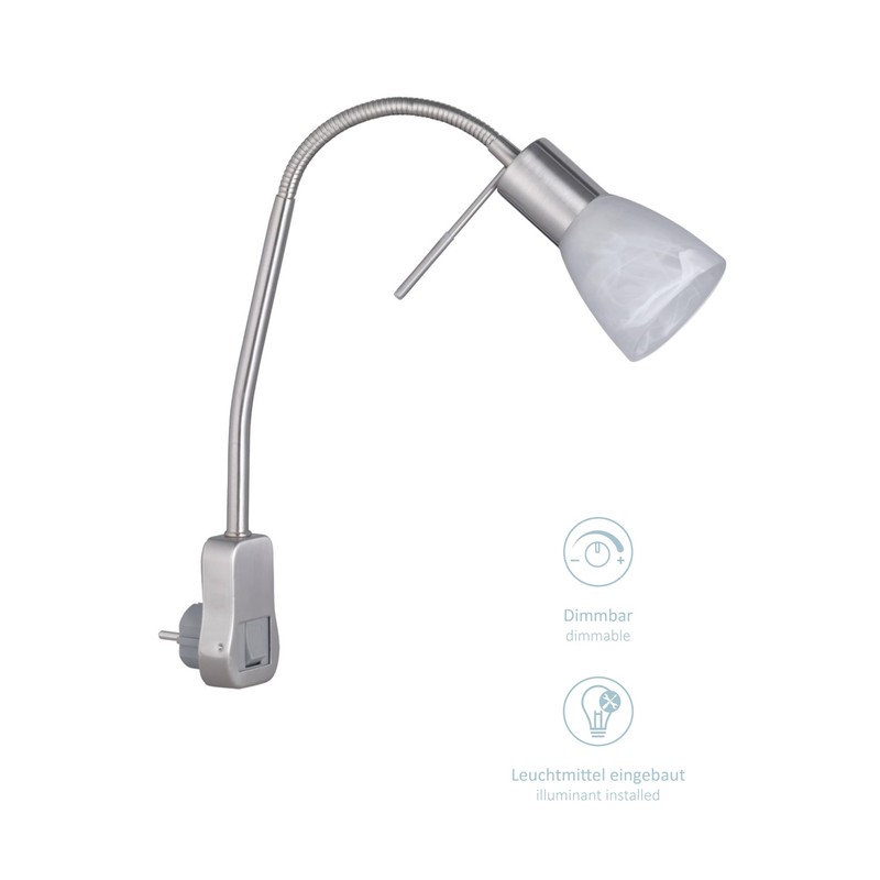 lightling Levin LED Socket Light, Plug Spot, Plug Light, Reading