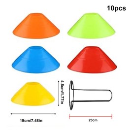 Kiuiom Marking Plate for Training in Football, Sports Cone, Marker Cones Including Holder and Bag, Football Training Signs for Ice Skating, Handball, Coordination Training (5 Colours)