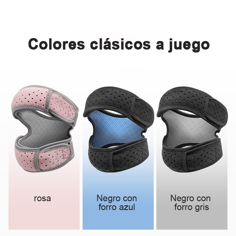 2 pcs Negro Rodillera Ajustable con Soporte Rótula, Estabilizador Deportes