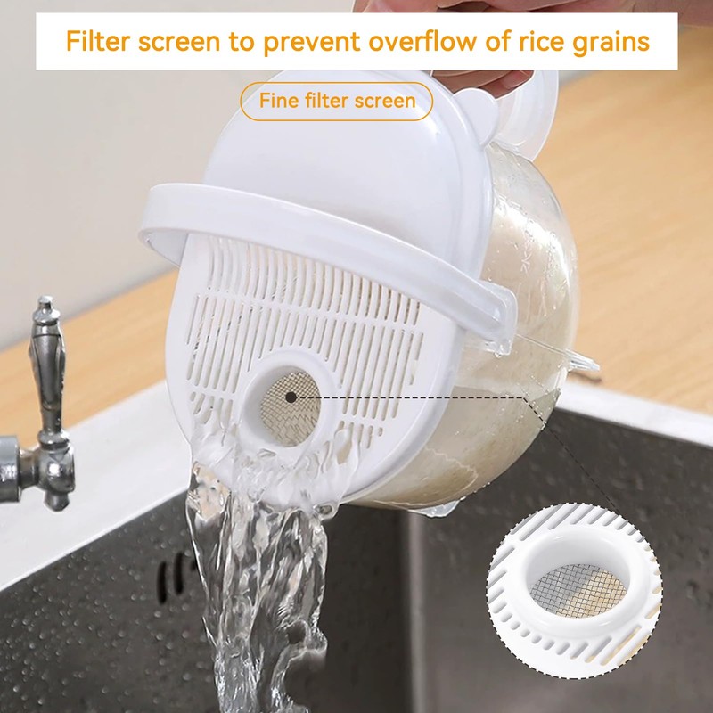 Rice Washer, Rice Washer Strainer Bowl Rice Cleaner Bowl Rice