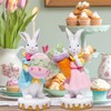 Hodao Easter Bunny Figurines - Set of 2 Resin Rabbits