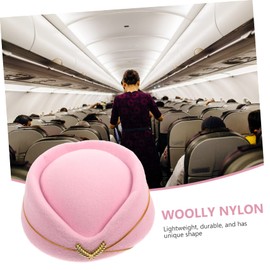 Tofficu Stewardess Hat Air Felt Stewardess Cap Womens Hats Admiral Hat Stewardess Accessories Pillbox Hat Flight Attendant Accessories Cosplay Child Imitation Monny Clothing Waiter Hat