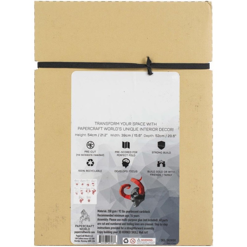 Papercraft World 3D PAPERCRAFT WALLRT SKL, Paper, Horned Skull