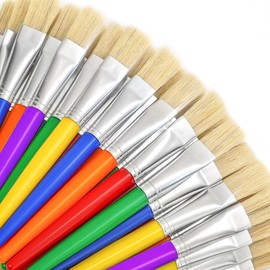 60 Pcs Joyooss Kid Paint Brushes, Round/Flat Paint Brushes for Kids Paint Brushes Toddler Paint Brushes Paintbrushes Kids, Paint Brushes Kids for Paint Brushes for Toddlers Painting for Toddlers 1-3