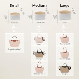 ZTUJO Purse Organizer Insert For Handbags For Le Pliage, Ultra-light Waterproof DupontPaper Upgraded Purse Organizer Insert (White, Medium)