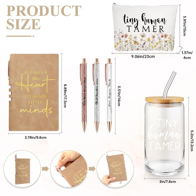 Domensi 6 Pcs Tiny Humans Tamer Teacher Appreciation Gift Thank