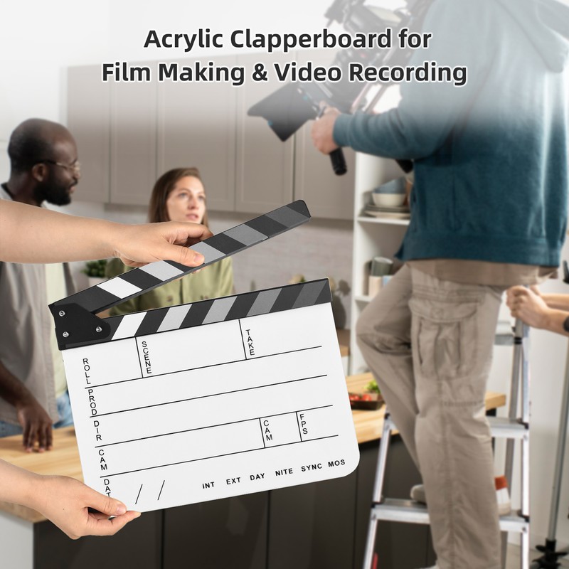 Acrylic Clapperboard Film Clapboard Movie Director's Slate Cut Action Scene
