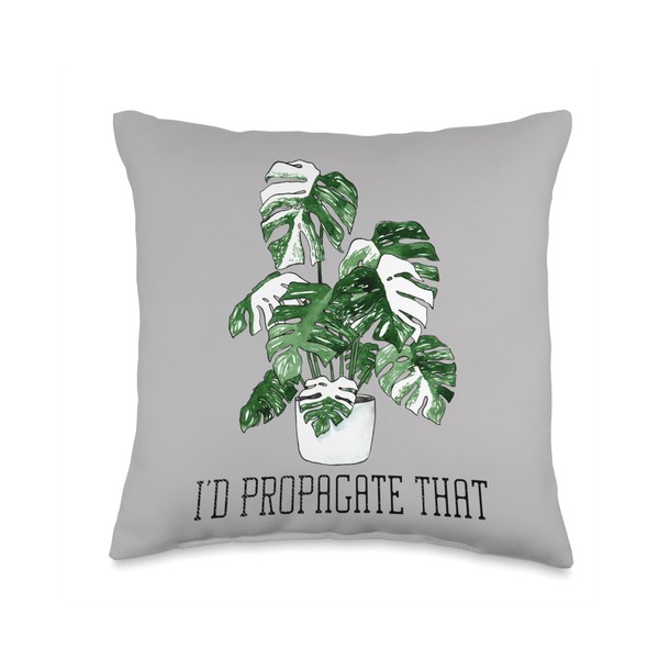 I'd Propagate That Monstera Deliciosa Variegata Plant Ear Throw Pillow