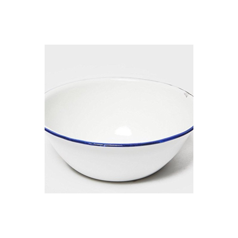 Highlander 17cm Enamel Bowl Camping Cooking Eating, White, One Size
