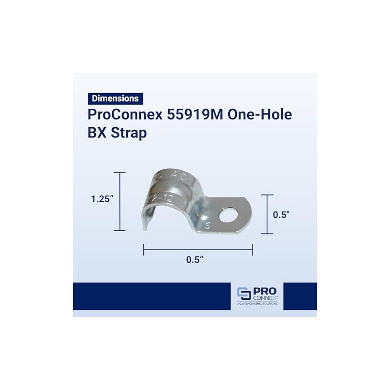 Sigma Engineered Solutions ProConnex 55919M One-Hole BX Strap 3/8-Inch, 100-Pack,
