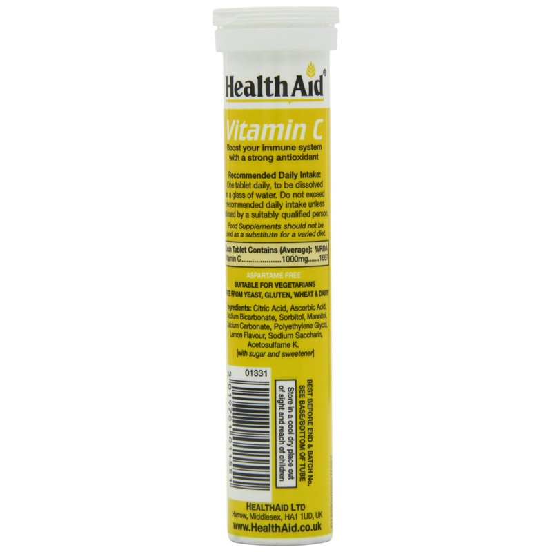 HealthAid Vitamin C 1000mg - Effervescent (Lemon Flavour) - 20