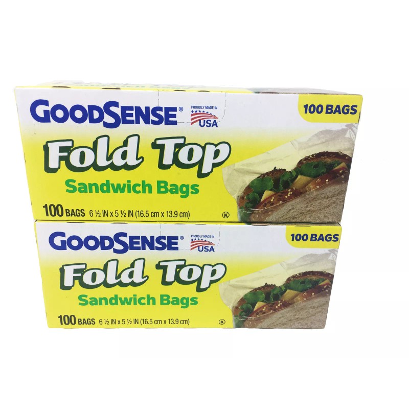 Good Sense Fold Top Sandwich Bags 100 bags. Pack of