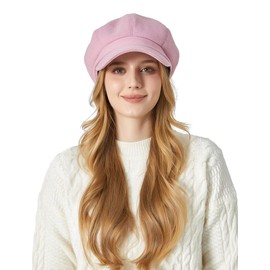 Happy Cherry Newsboy Hats for Women, Women Trucker Hat Beret Newsboy Caps Retro Fashion Winter Hats for Women Pink