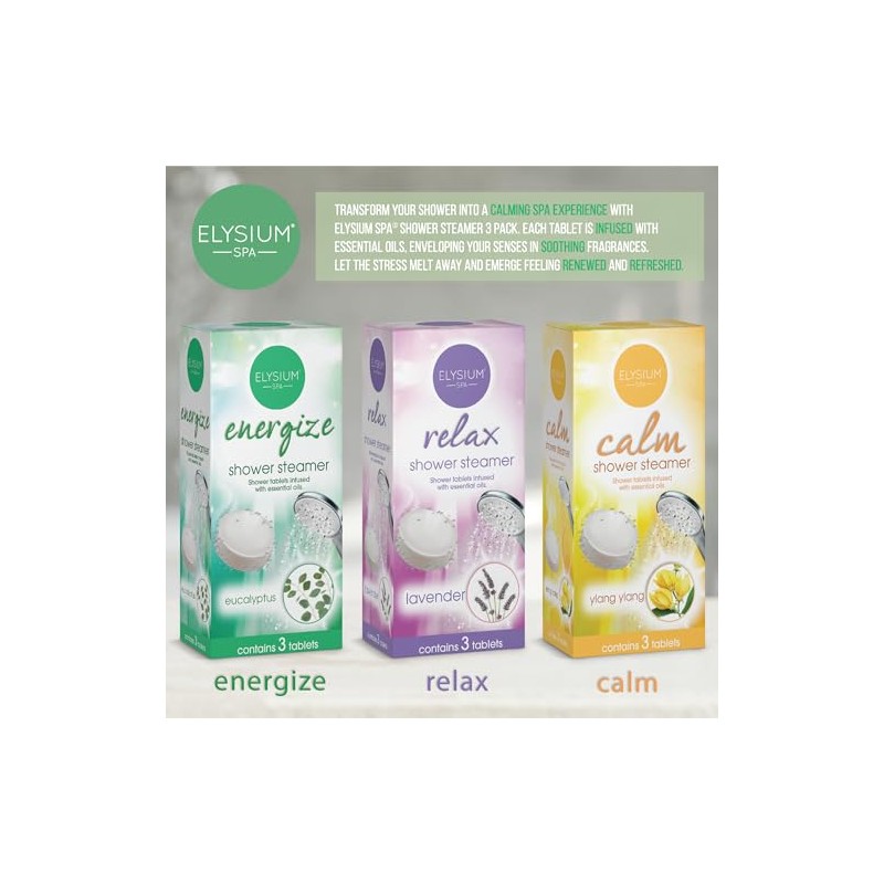 Elysium Spa Shower Steamers Infused with Essential Oils – Eucalyptus