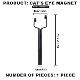 3 in 1 Cat Eye Magnet for Nails, Nail Art Design Cateye Magnetic Tool Y-Shaped Double Head Stainless Steel Fingernai Magnets Nail Gel Polish for Home DIY Salon Studio (Black)