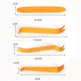 4 Pieces Trim Removal Tools, Orange Car Trim Removal Tool, Plastic Pry Trim Removal Tool Kit, Car Tools & Equipment Accessories, Plastic Pry Tool, for Car Panel, Dash, Radio, Interior Accessories