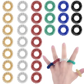 Akupressur Ringe Set - 30PCS Massageringe für Finger Akkupressurringe, Massage Ring für Stress Reduzierstück und Förderung der Durchblutung, Fingermassage oder Zehenmassage