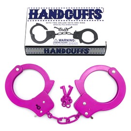 Toy Metal Handcuffs with Key,Fake Pretend Play Hand Cuffs for Kids 6 Years Up