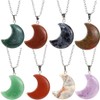 Meztole Crescent Moon Necklace Reiki Healing Crystal Necklace Stone Moon