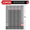 Geinxurn 13pcs 6” Double Impact #1#2#3 Square Screwdriver Bits Set,(PH1/PH2/PH3)