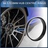INFINAUTO Hub Centering Rings 64.1mm ID 72.6mm OD Car Wheel