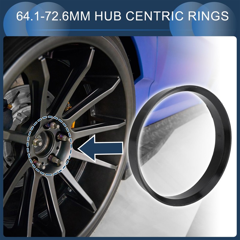 INFINAUTO Hub Centering Rings 64.1mm ID 72.6mm OD Car Wheel