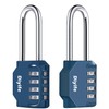 Combination Padlock, [2.6 inch Long Shackle] [3 Pack] Diyife 4