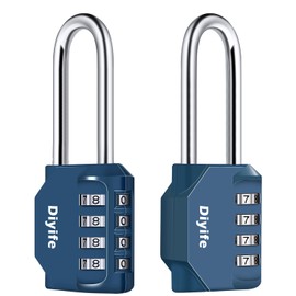 Combination Padlock, [2.6 inch Long Shackle] [3 Pack] Diyife 4 Digit Locker Lock Weatherproof Lock Outdoor Combination Lock for School Gym Locker, Toolbox,[Dark Blue Long Beam]