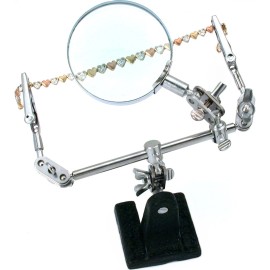 SE Helping Hand Magnifier 4x with 2 Alligator Clamps Soldering Kit 3rd Hand Jewelry