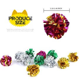 HNYYZL 25 Pack Crinkle Balls Cat Toys - Original Mylar Crinkle Balls Cat Toys（Random Color）