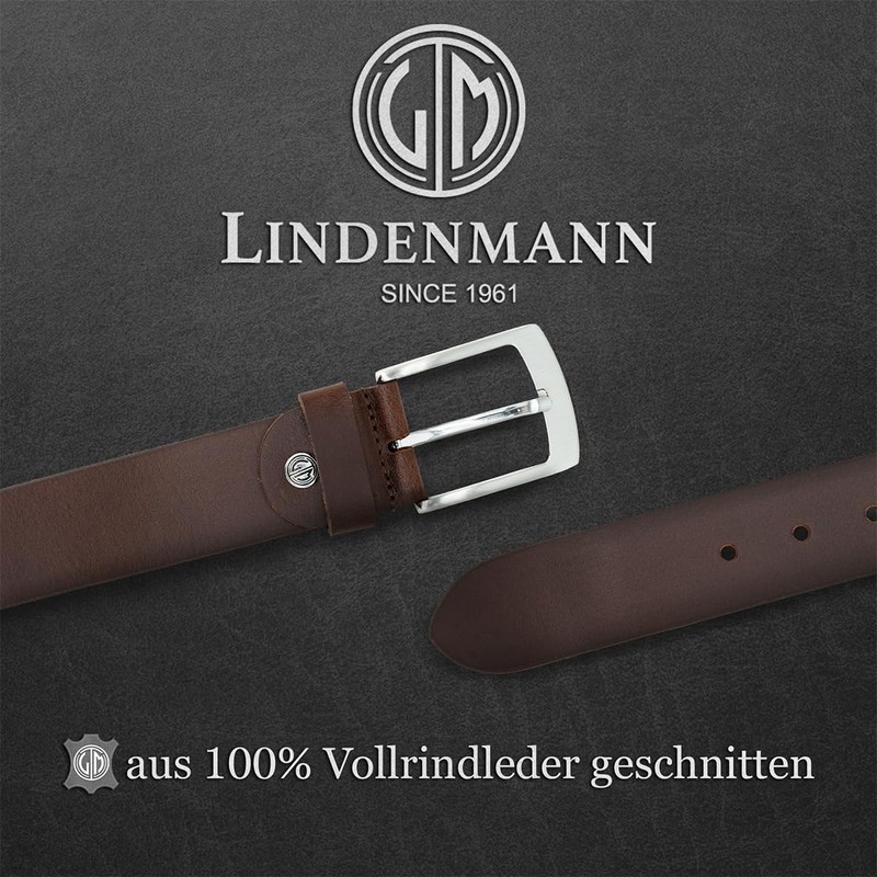 Lindenmann Men’s Jeans Belt XXL - Full Buffalo Leather -