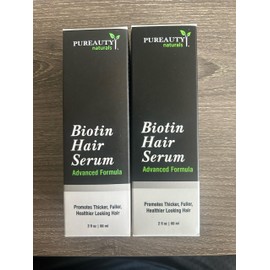 Biotin Hair Growth Serum Advanced Topical Formula To Help Grow Healthy, Strong Hair Suitable for Men and Women of All Hair Types Hair Loss Support By Pureauty Naturals (2 Fl Oz - Pack of 2)