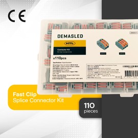 DEMASLED 110 Pcs Compact Wire Connectors with 2, 3, 4 and 5 Lever Terminals