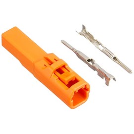 Kitaco 0900-755-02058 Turn Signal Connector Honda TYPE2 2 Pole Left Side Male Universal Orange