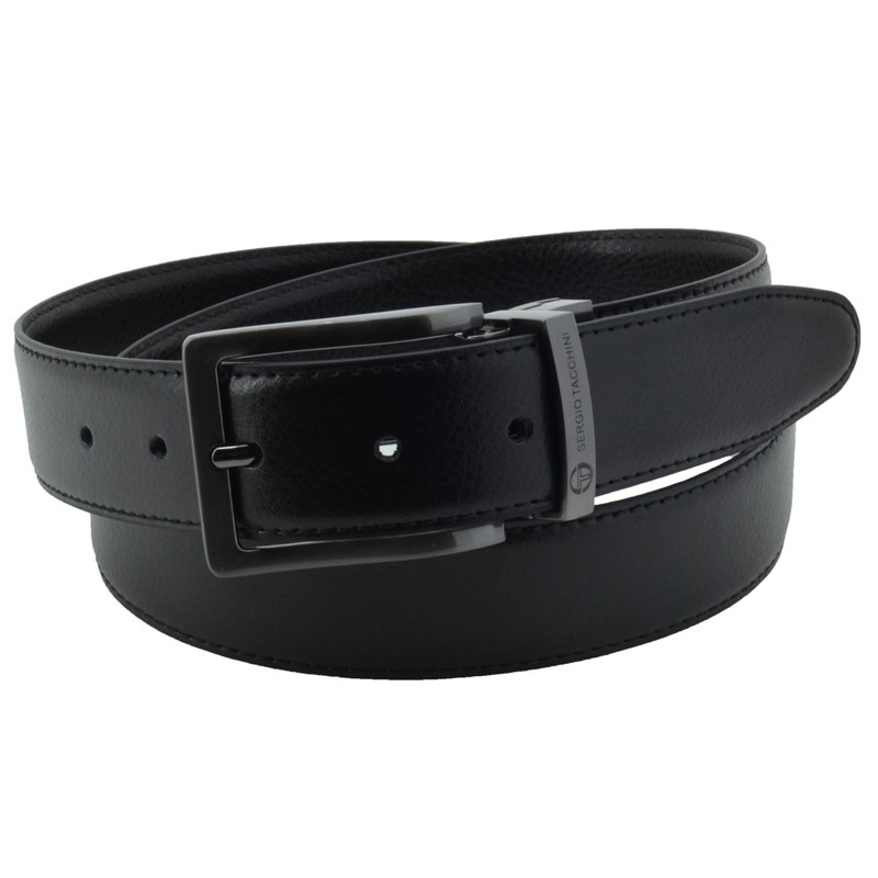 Sergio Tacchini Reversible Men's Belt Made of Genuine Leather, Rectangular