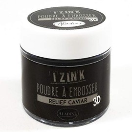 Izink Caviar Embossing Powder - Embossing - 3D Volume Effect for Scrapbooking and Creative Cartery - Embossing Scrap in Black Caviar Colour - 25 ml jar