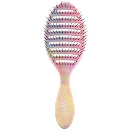 Wet Brush Cepillo de pelo de secado rápido, lavado de color, rayas, diseño ventilado y cerdas ultrasuaves HeatFlex son seguras para secarse con mango ergonómico que gestiona los enredos y el cabello incontrolable, sin dolor