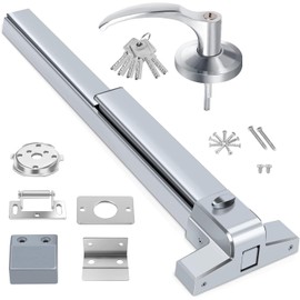 FAHKNS Panic Exit Door Push Bar, Commercial Emergency Bar Suitable for Wood Metal Door, Aluminum Emergency Accessories, Alarmed Fireproof Panic Bar, Commercial Exit Devices