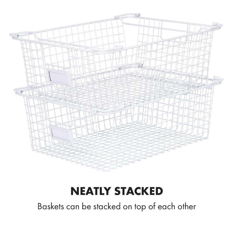 Granrosi Extra Large Stackable Wire Baskets for Organizing — Set