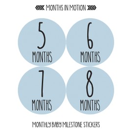 Baby Boy Monthly Sticker | Baby Milestone Stickers | Newborn Birth Announcements | Month Stickers for Baby Boy | Newborn Monthly Milestone Stickers (Set of 24)