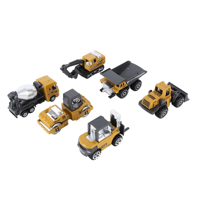 6pcs 1:64 Construction Vehicle Toy Mini Decoration Alloy Construction Vehicle