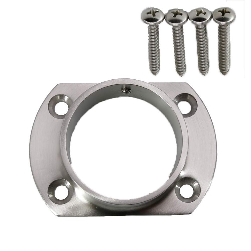 Stainless Steel Floor Flange for 2" Round Stainless Post &