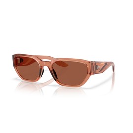 Costa Del Mar Clemente Sunglasses, Translucent Pink Sands/Copper Polarized 580P, 58 mm